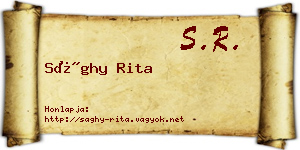 Sághy Rita névjegykártya